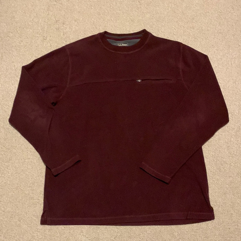 LLBean Mens fleece pullover Large Tall